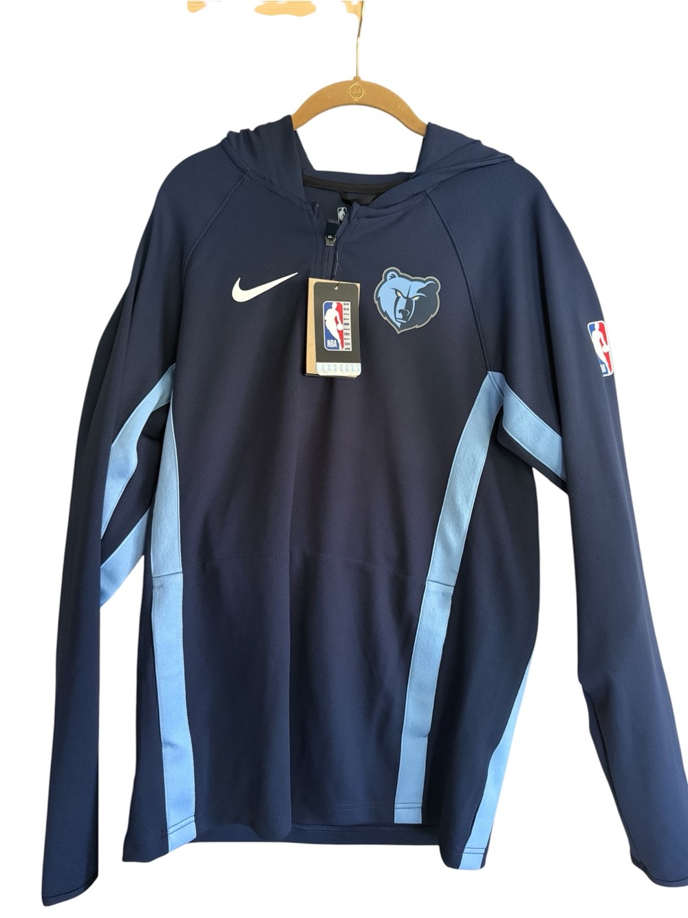 Nike Memphis Grizzlies Navy & Light Blue Hoodie quarter zip XXL NWT